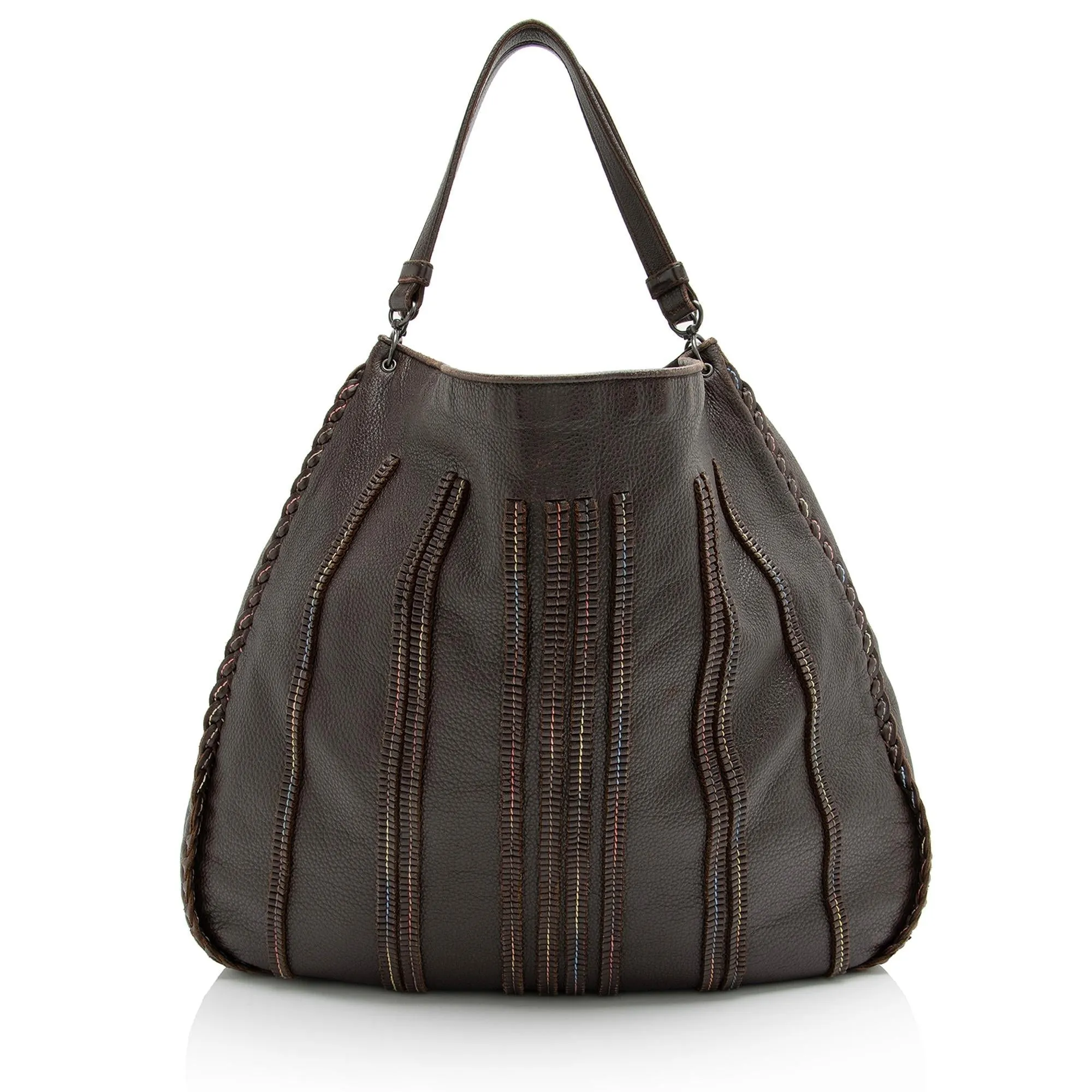 Bottega Veneta Cervo Leather Braided XL Hobo (SHF-23733)