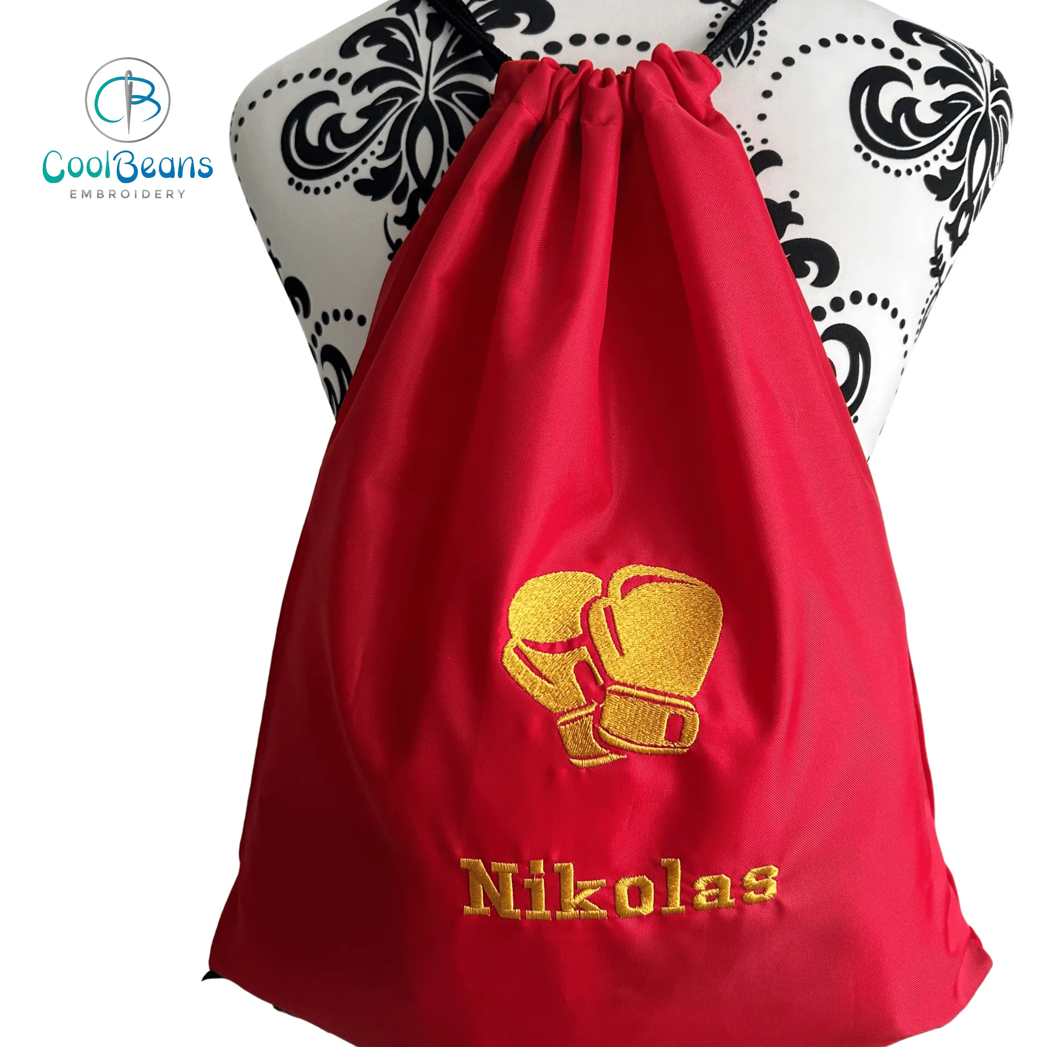 Boxing Gloves Drawstring Gym Bag - Personalised