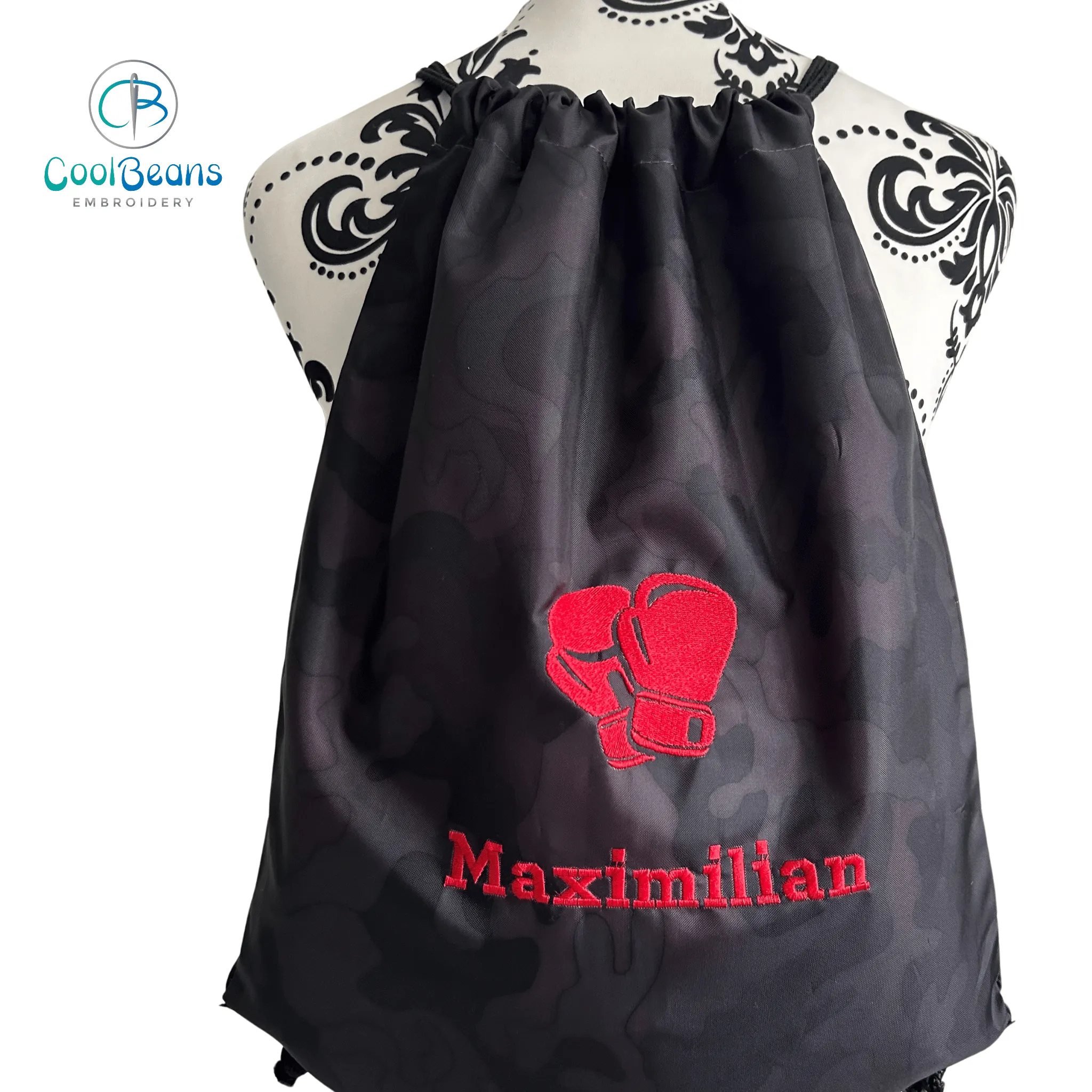 Boxing Gloves Drawstring Gym Bag - Personalised