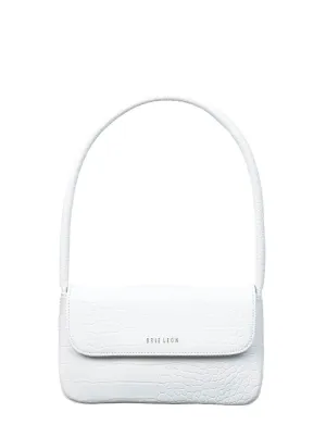 Brie Leon Mini Camille Bag in White Matte Croc