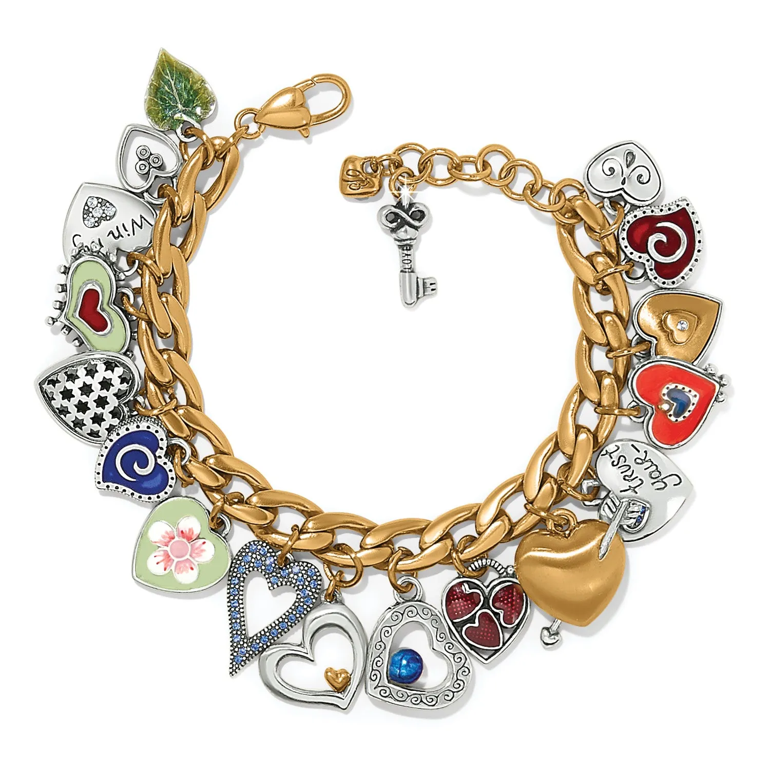 Brighton One Heart Color Charm Bracelet