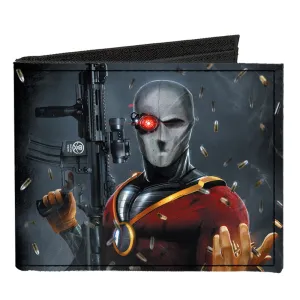 Canvas Bi-Fold Wallet - Secret Six Issue #15 Deadshot Cover Pose Bullets Scattered