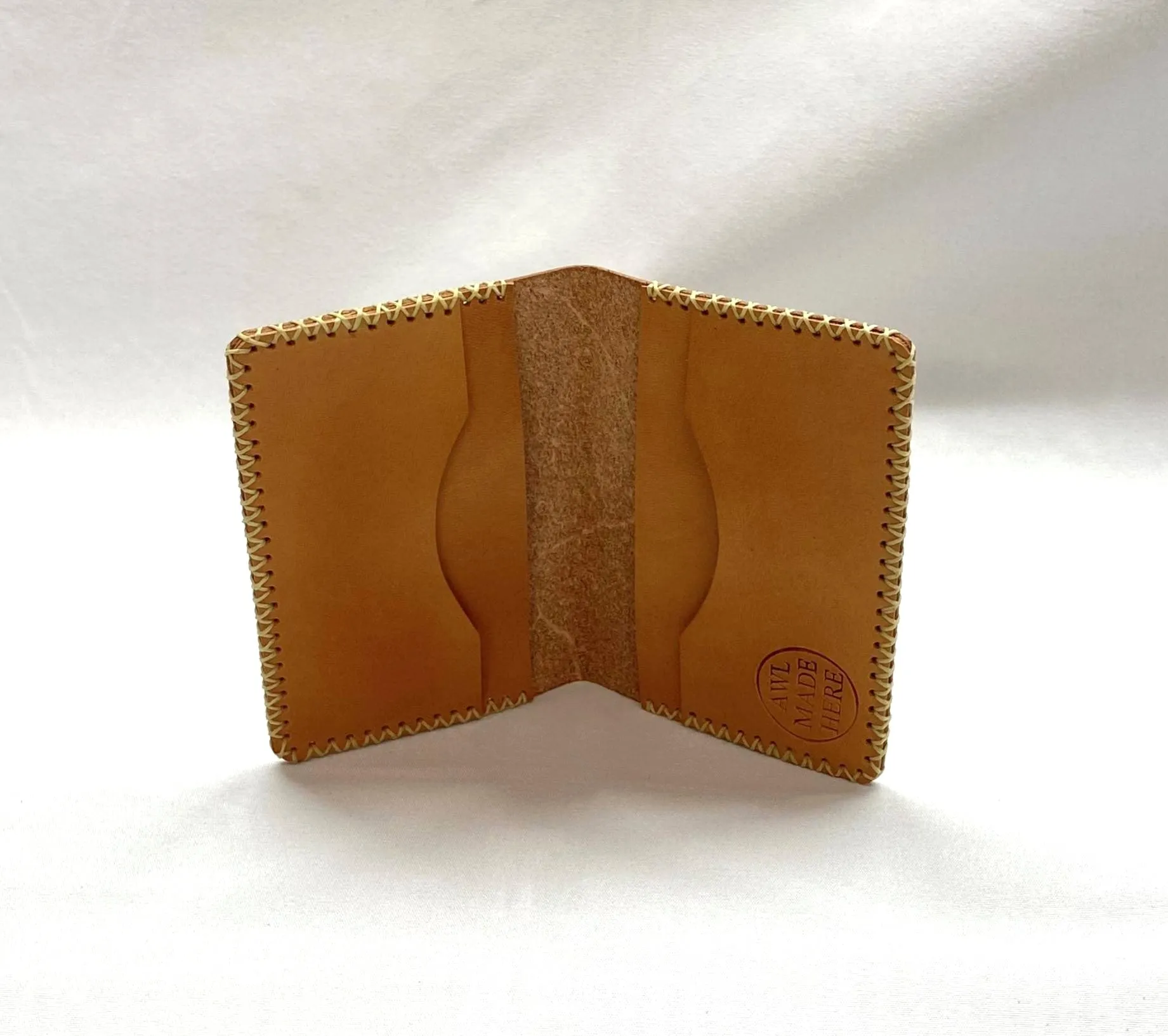 Card Case, Four Pockets. Black or Natural Tan