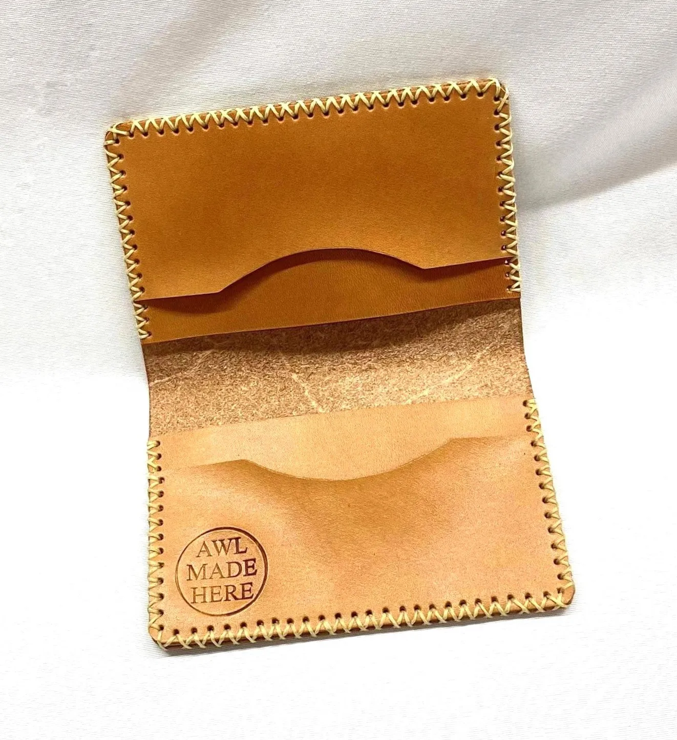 Card Case, Four Pockets. Black or Natural Tan