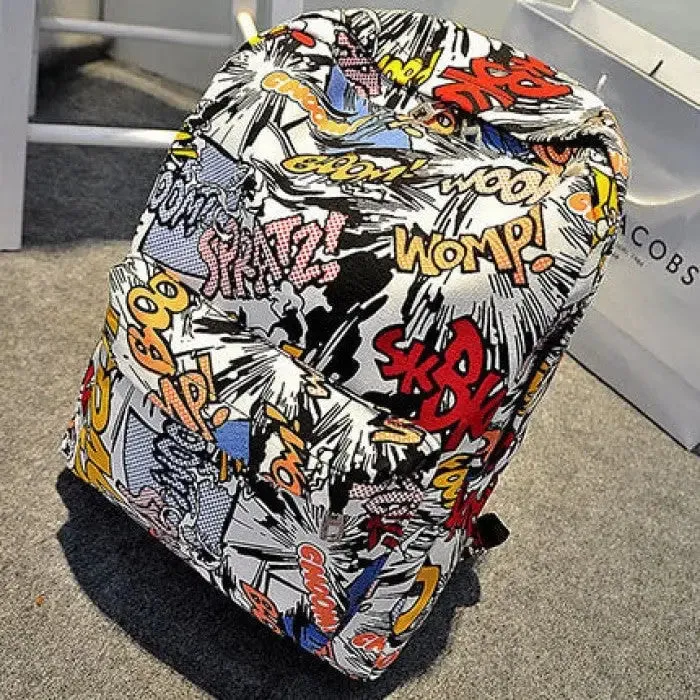 Cartoon Pop Art Graffiti Letter Backpack