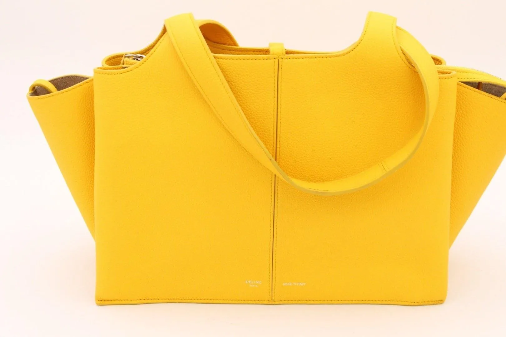 Celine Yellow Tri Fold Handbag