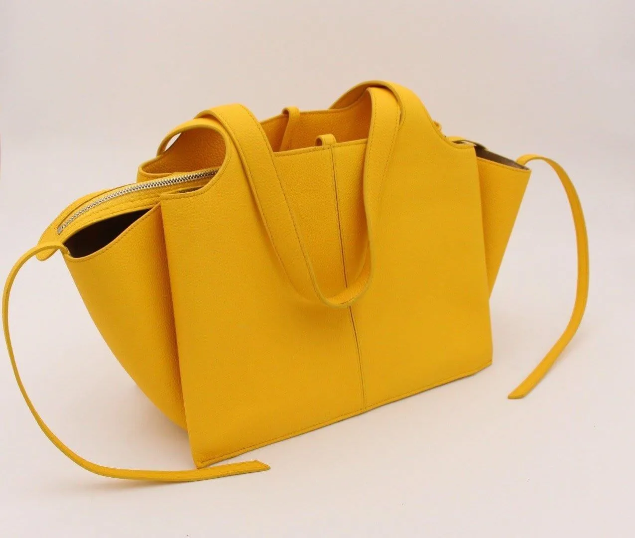 Celine Yellow Tri Fold Handbag