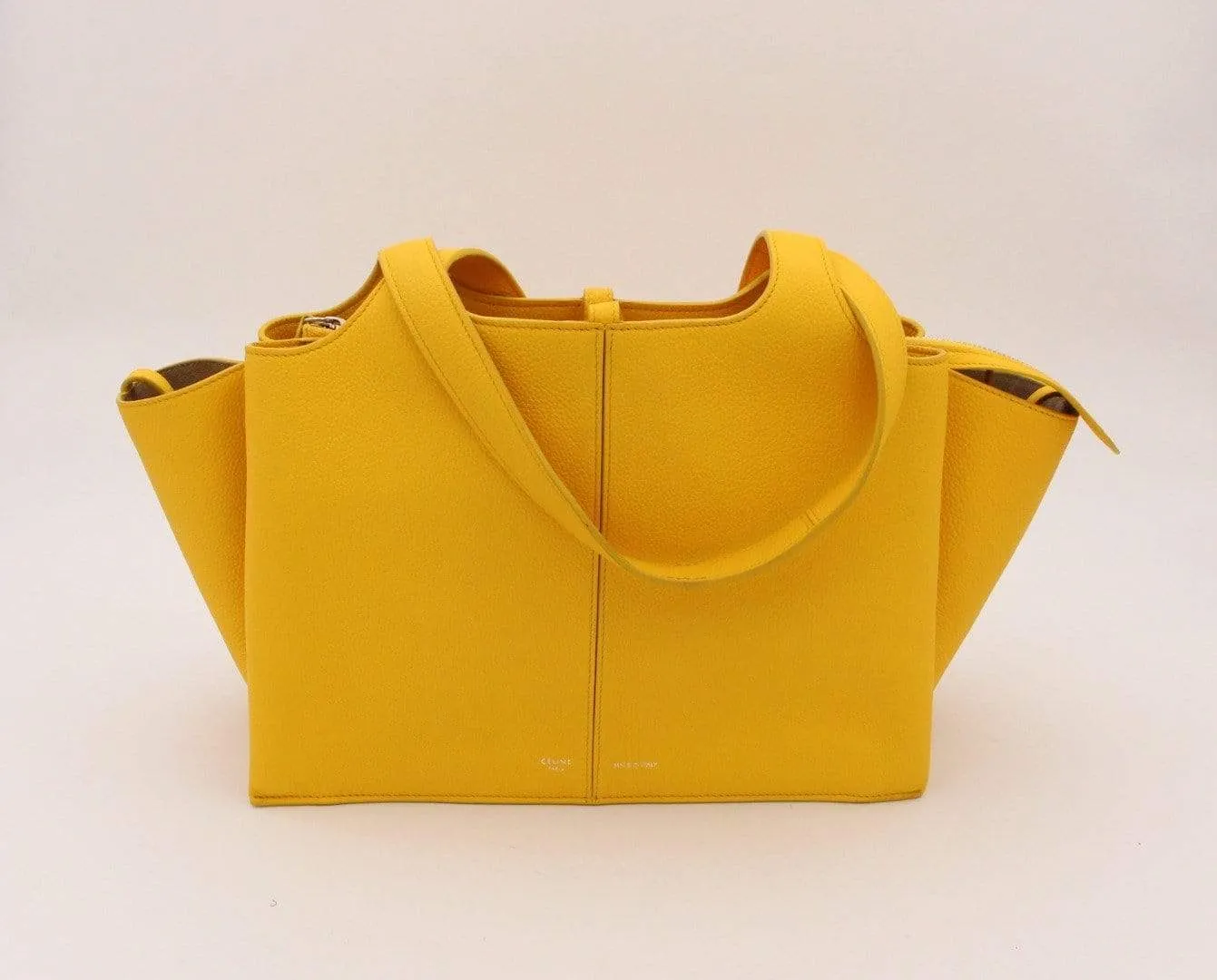 Celine Yellow Tri Fold Handbag