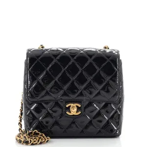 CHANEL Very Square Flap Bag Quilted Patent Small