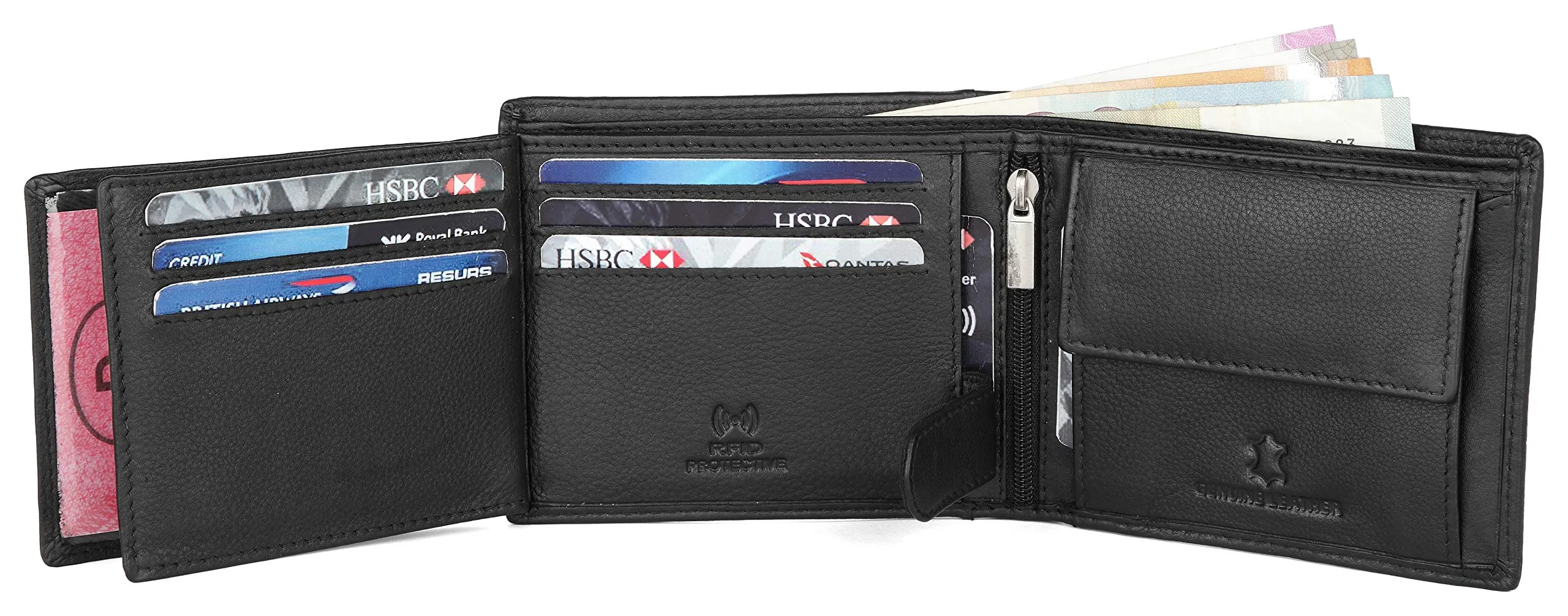 CHARLES RFID Protected Leather Wallet for Men