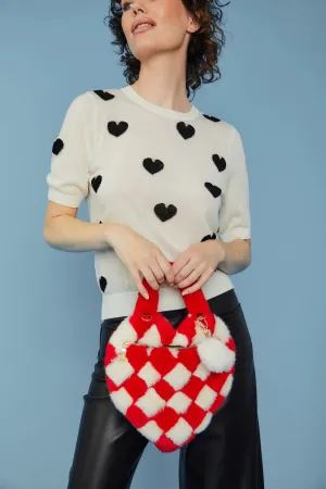 Checkered Love Heart Bag