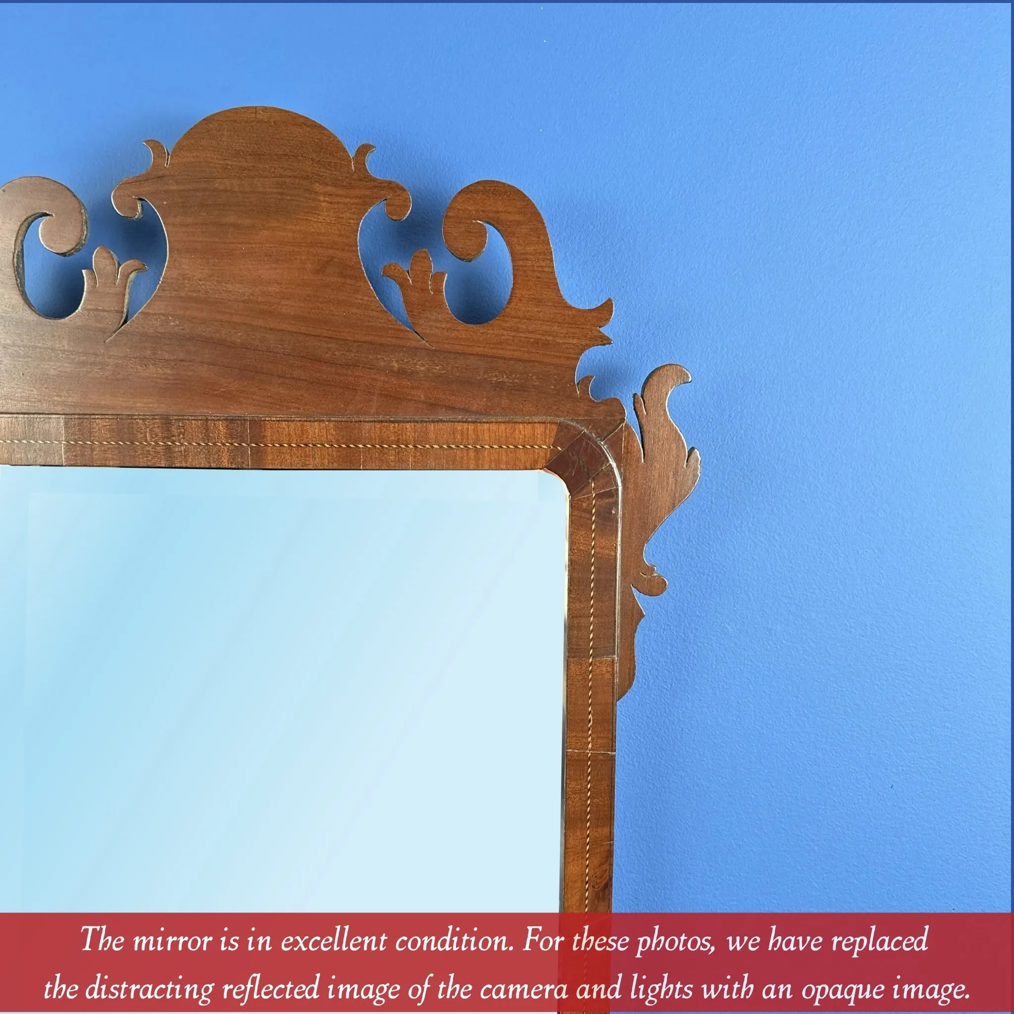 Chippendale mirror with veneer and inlay — 1700s