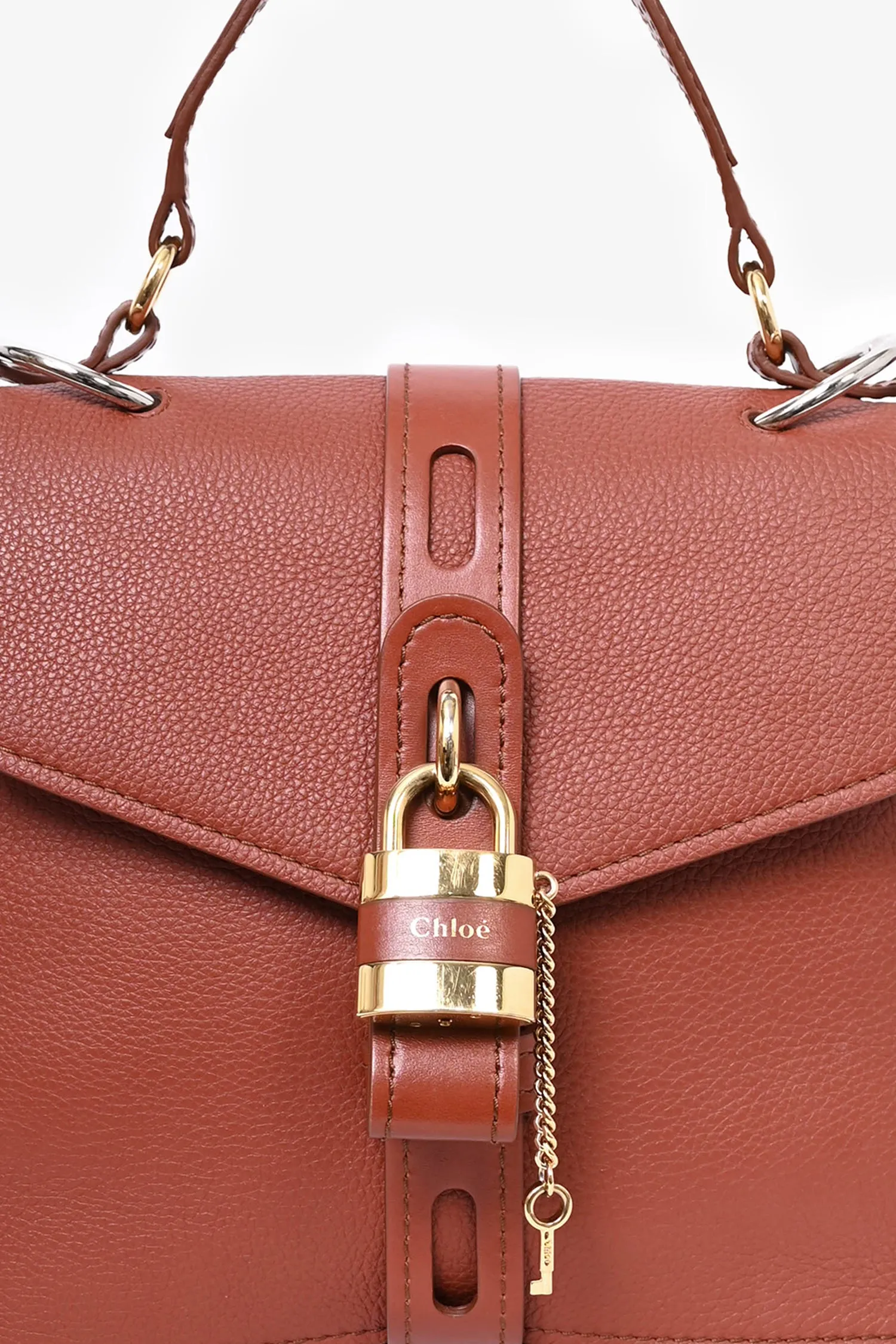 Chloe Brown Leather Aby Lock Bag