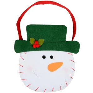 Christmas Snowman Head Felt Gift Hand Bag Decoration