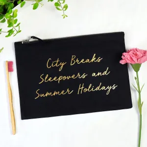 City Breaks, Sleepovers and Summer Holidays Washbag