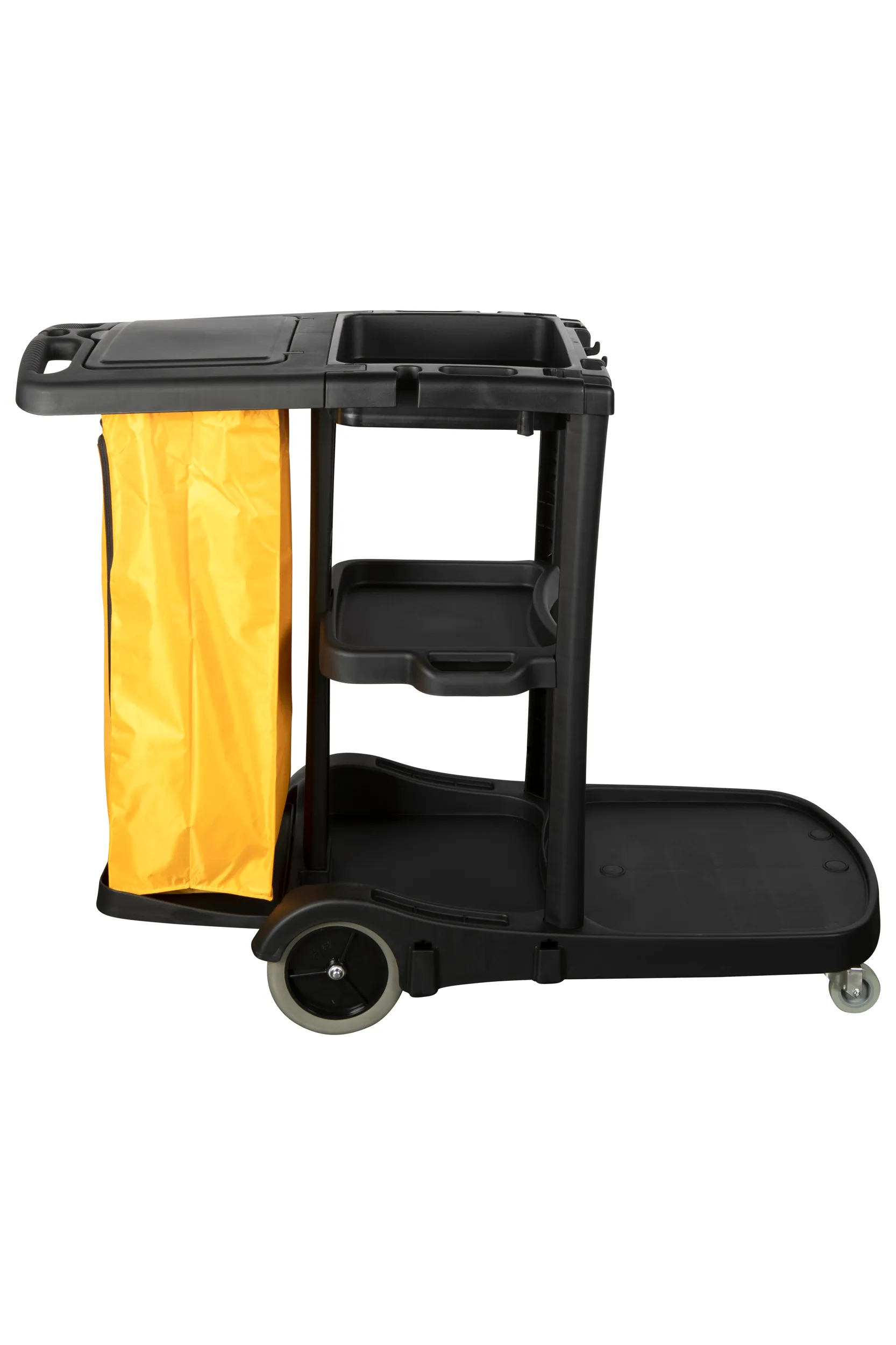 Cleanlink 3 Tier Janitor's Trolley, Black