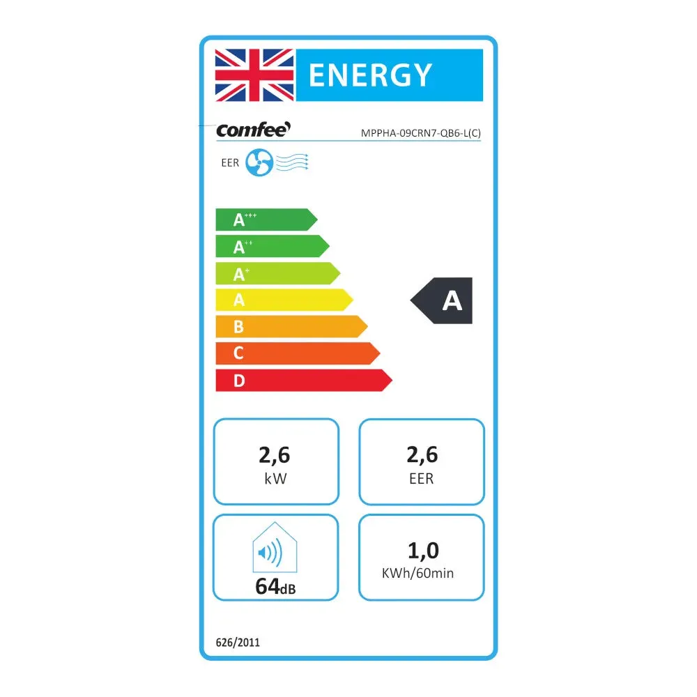 Comfee MPPFA-09 Portable Air Conditioner 2.6kW 9000 BTU with WiFi