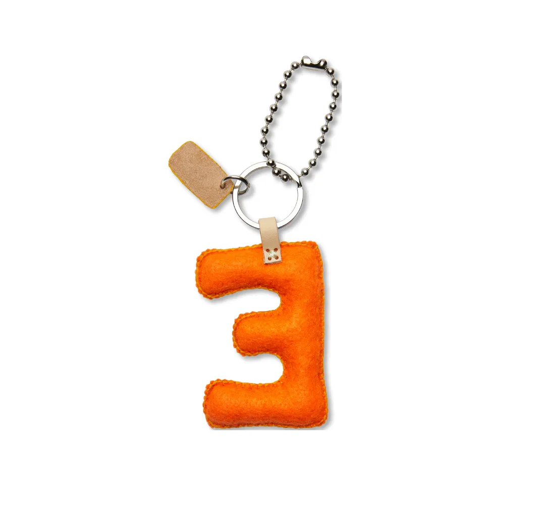 Consuela Orange Felt "E" Charm