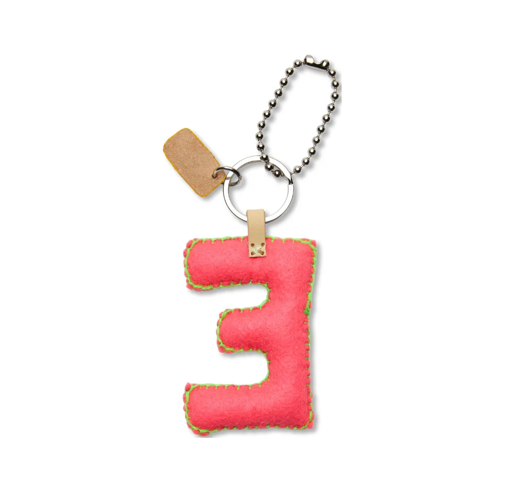 Consuela Pink Felt "E" Charm