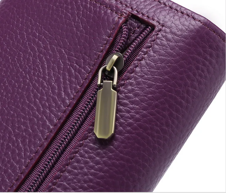 Cowhide Long leather RFID Wallet for Women Q198