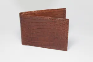 Crocodile Bifold Wallet - Cognac