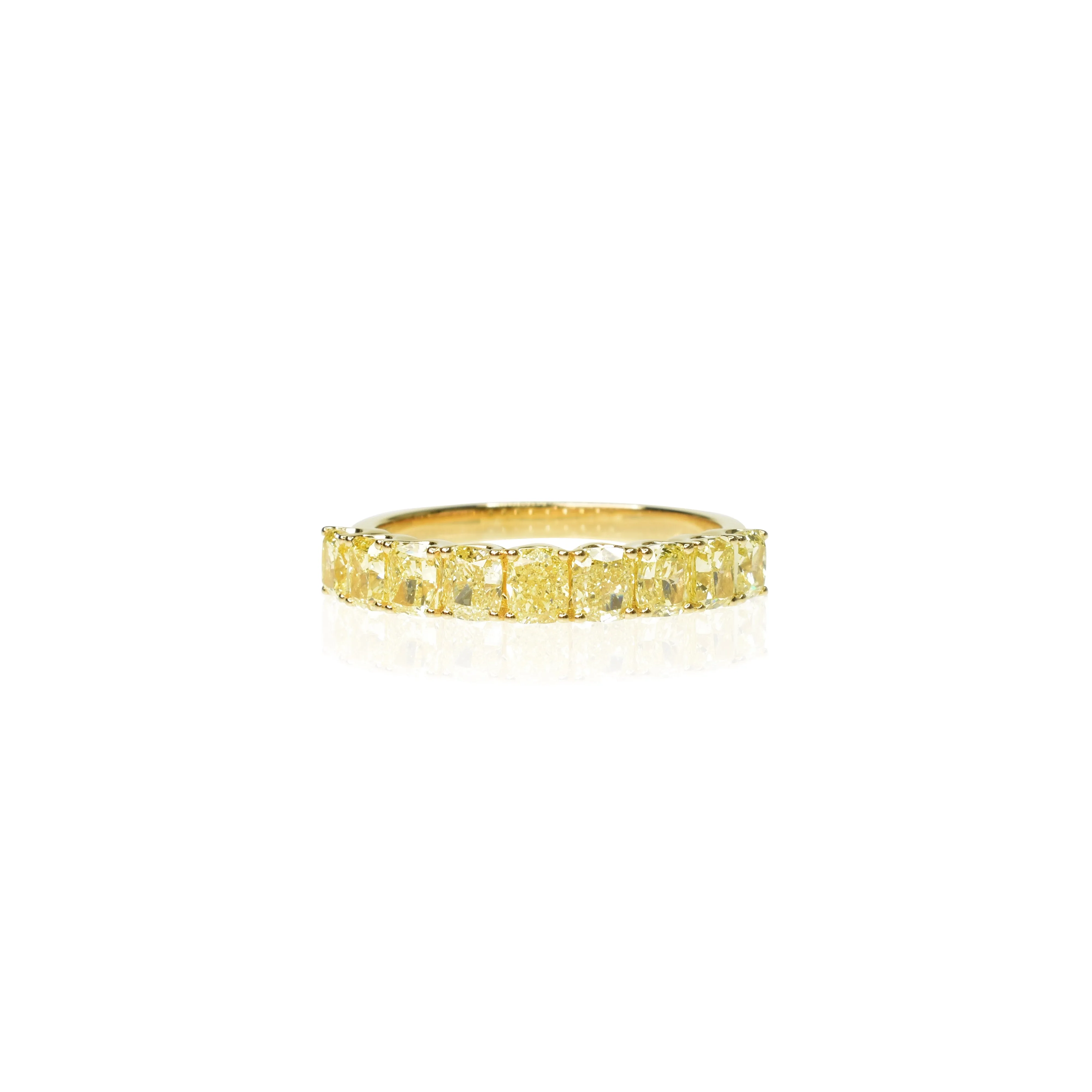 Cushion Yellow Diamond Band