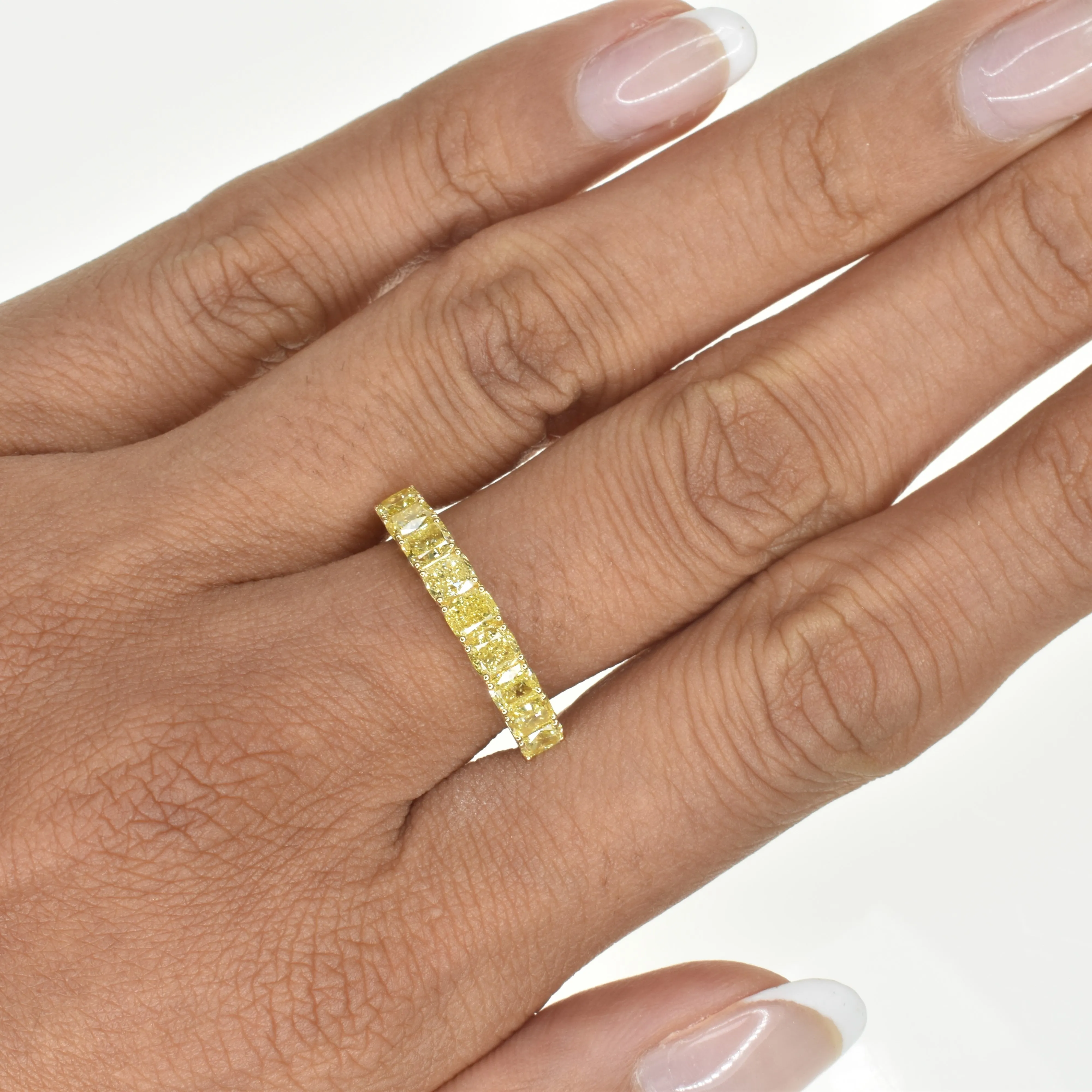 Cushion Yellow Diamond Band