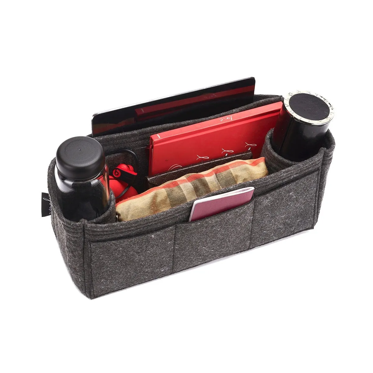 Custom Size Bag Organizer with Double Bottle Holders and Exterior Pockets