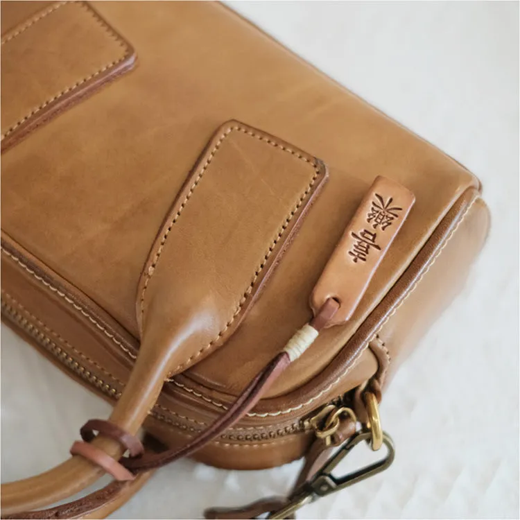 Cute Womens Mini Crossbody Purse Brown Leather Handbag For Women