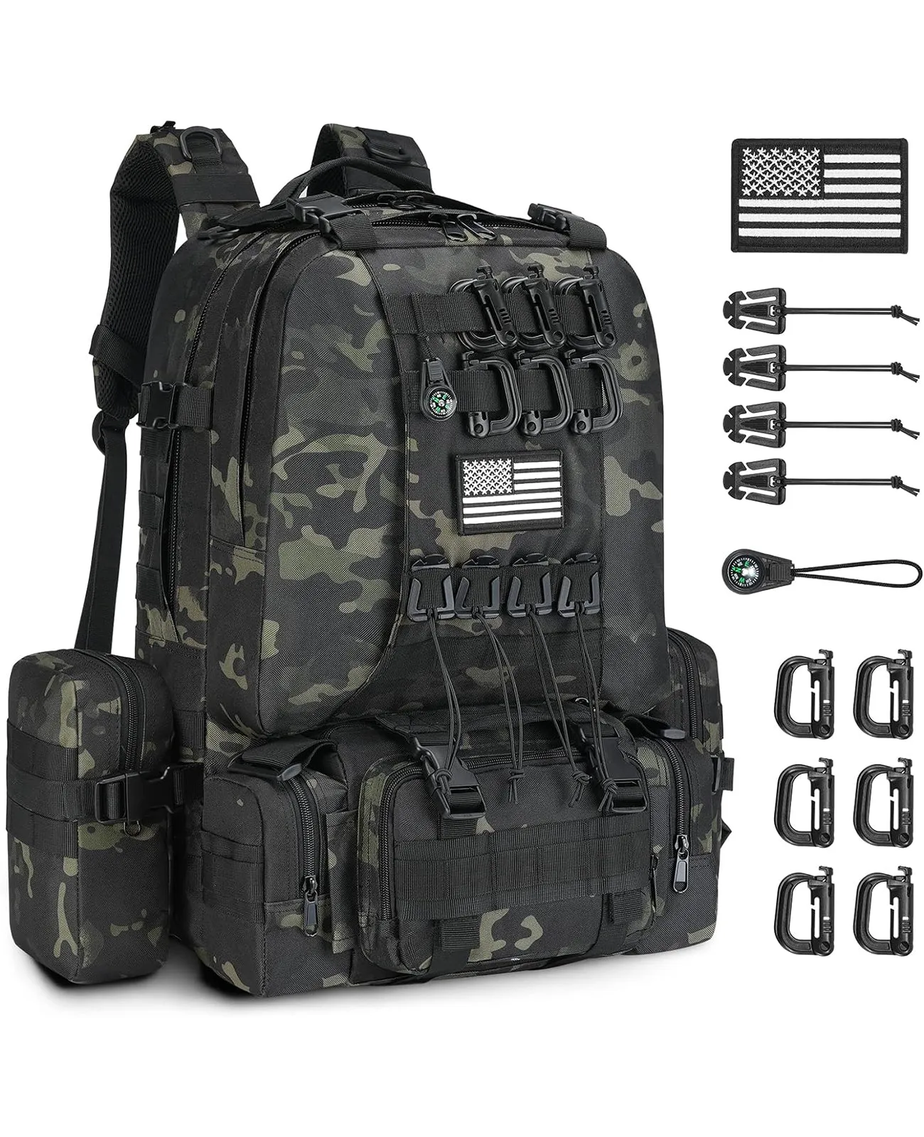 CVLIFE 60L Tactical Backpack for Men Women Military Large Army Rucksack