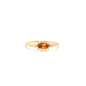 Dazzling Eye Ring In Peach Sapphire