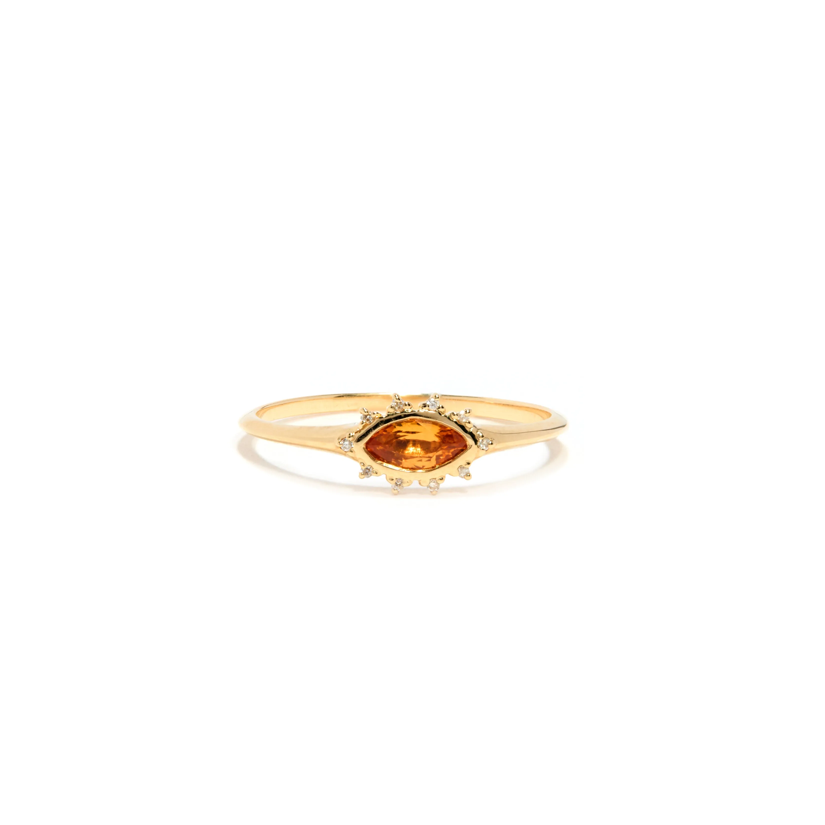 Dazzling Eye Ring In Peach Sapphire