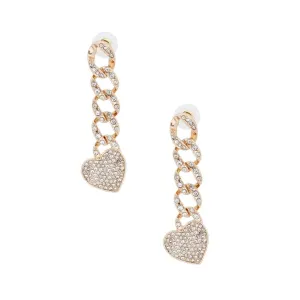 Dazzling Gold Heart Shaped Dangle Earrings: Fashion Jewelry