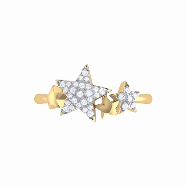 Dazzling Star Cluster Diamond Ring in Sterling Silver