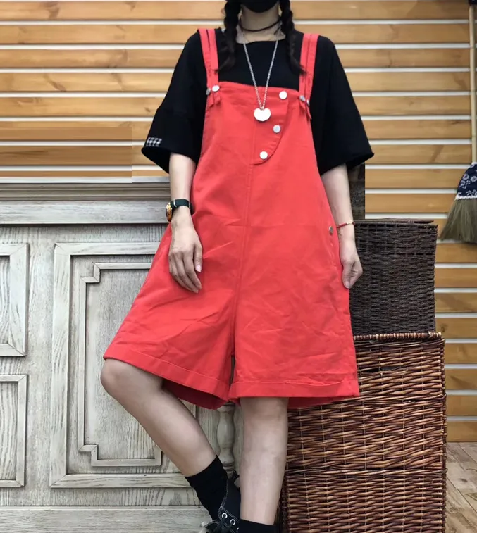 Denim Casual Cotton Loose Casual Summer Overall Women Jumpsuits QYCQ05165