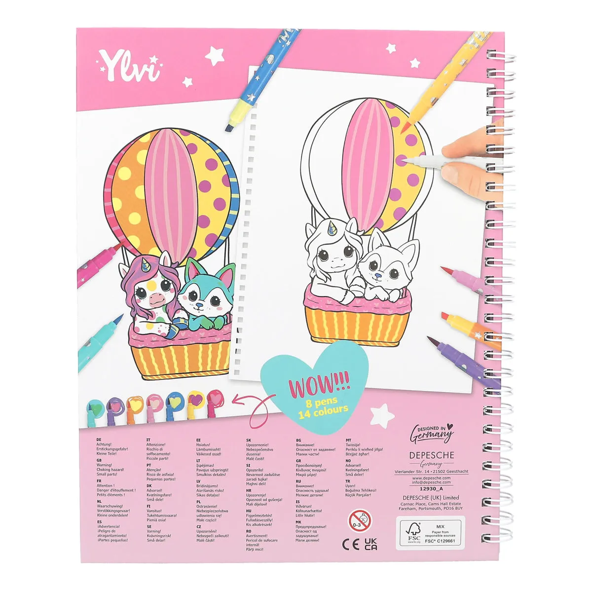 Depesche Ylvi Coloring Book with Felt-tip Pens