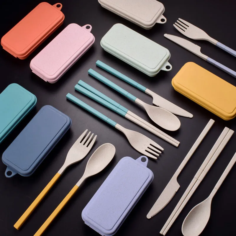 Detachable plastic knife spoon fork chopsticks set