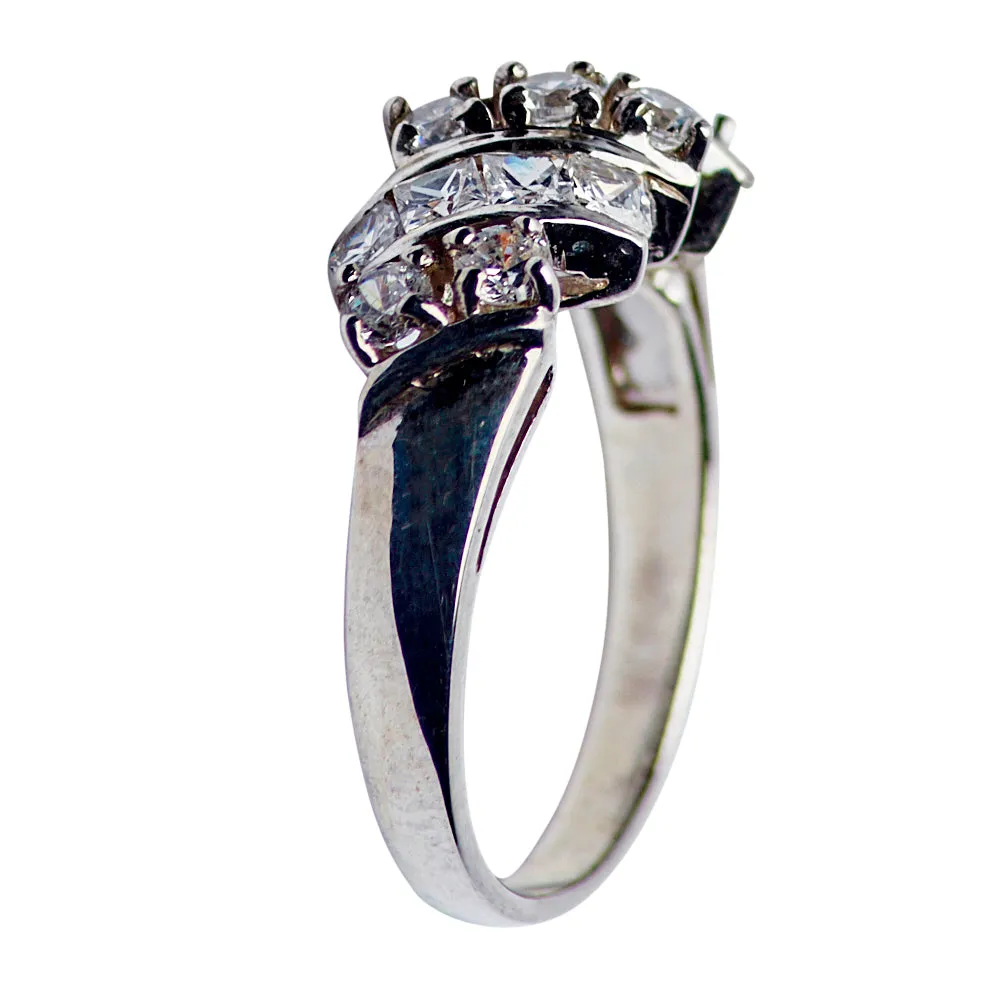 Diamond Simulant Silver Ring