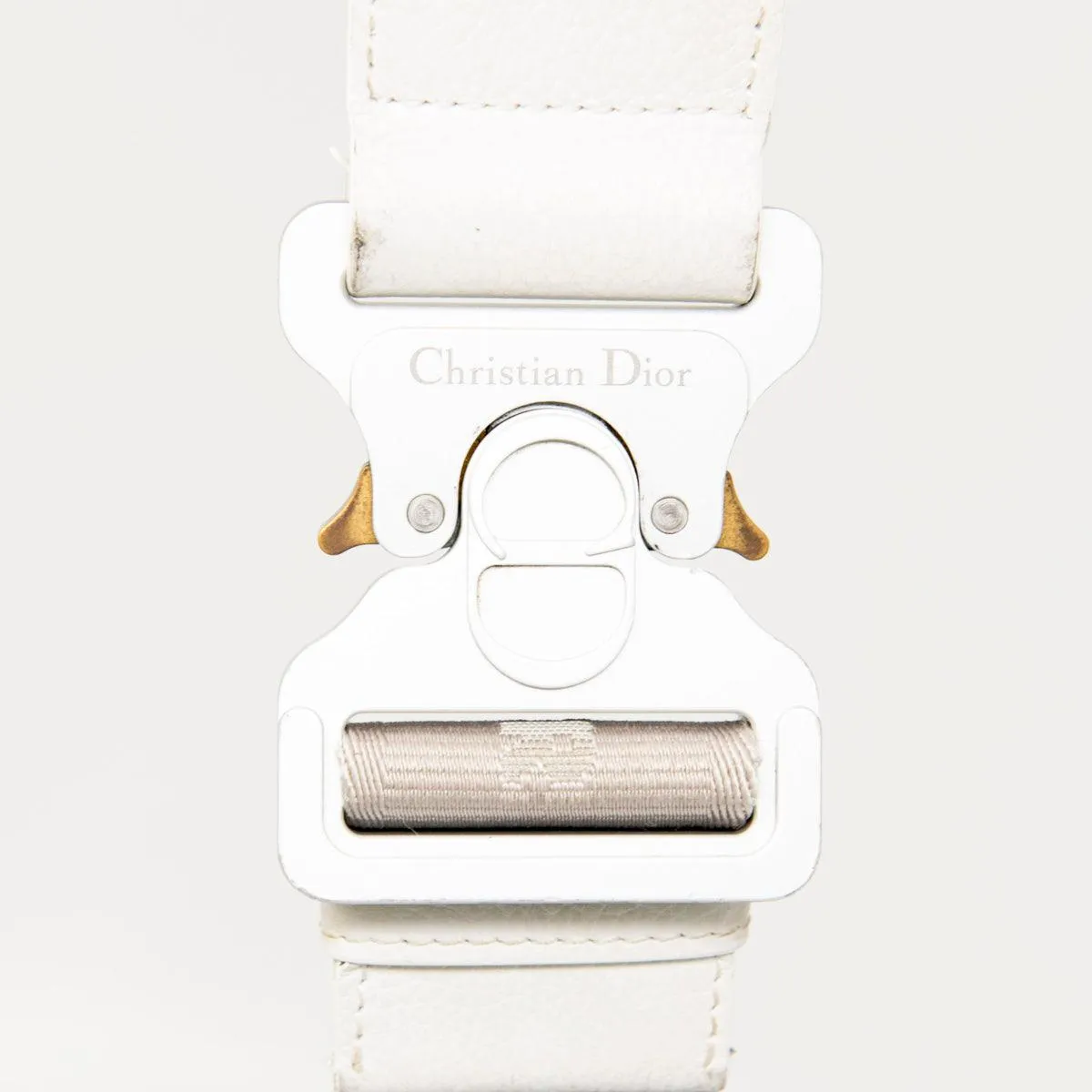 Dior White Newspaper Print Saddle Bag