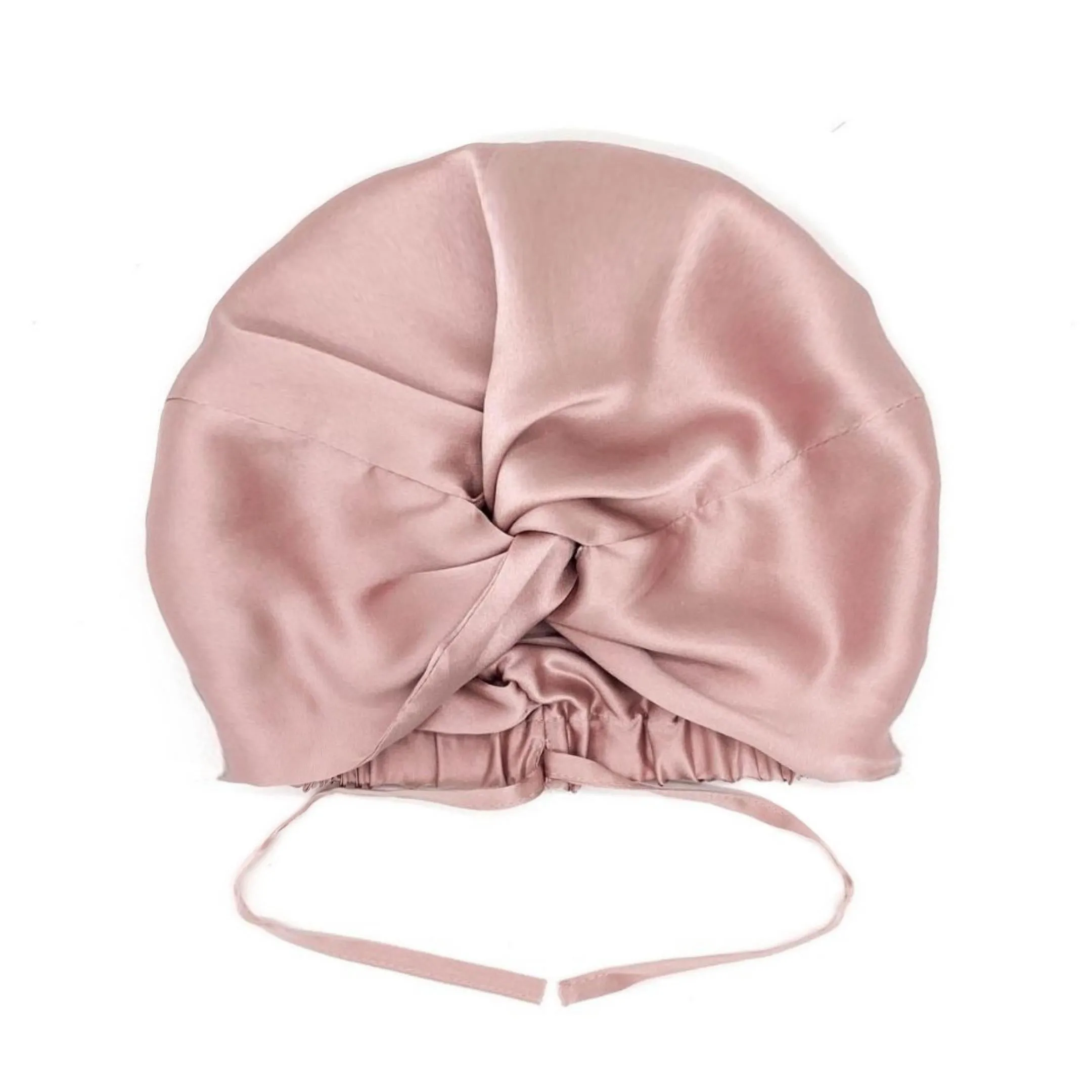 Double-Lined Adjustable Women Silk Hair Bonnet Mulberry Silk Turban Night Hair Care Hair Wrap - Navy