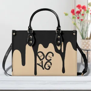 DRIP Black & Tan Multiple Sizes Upgraded Luxury Women PU Leather Handbag