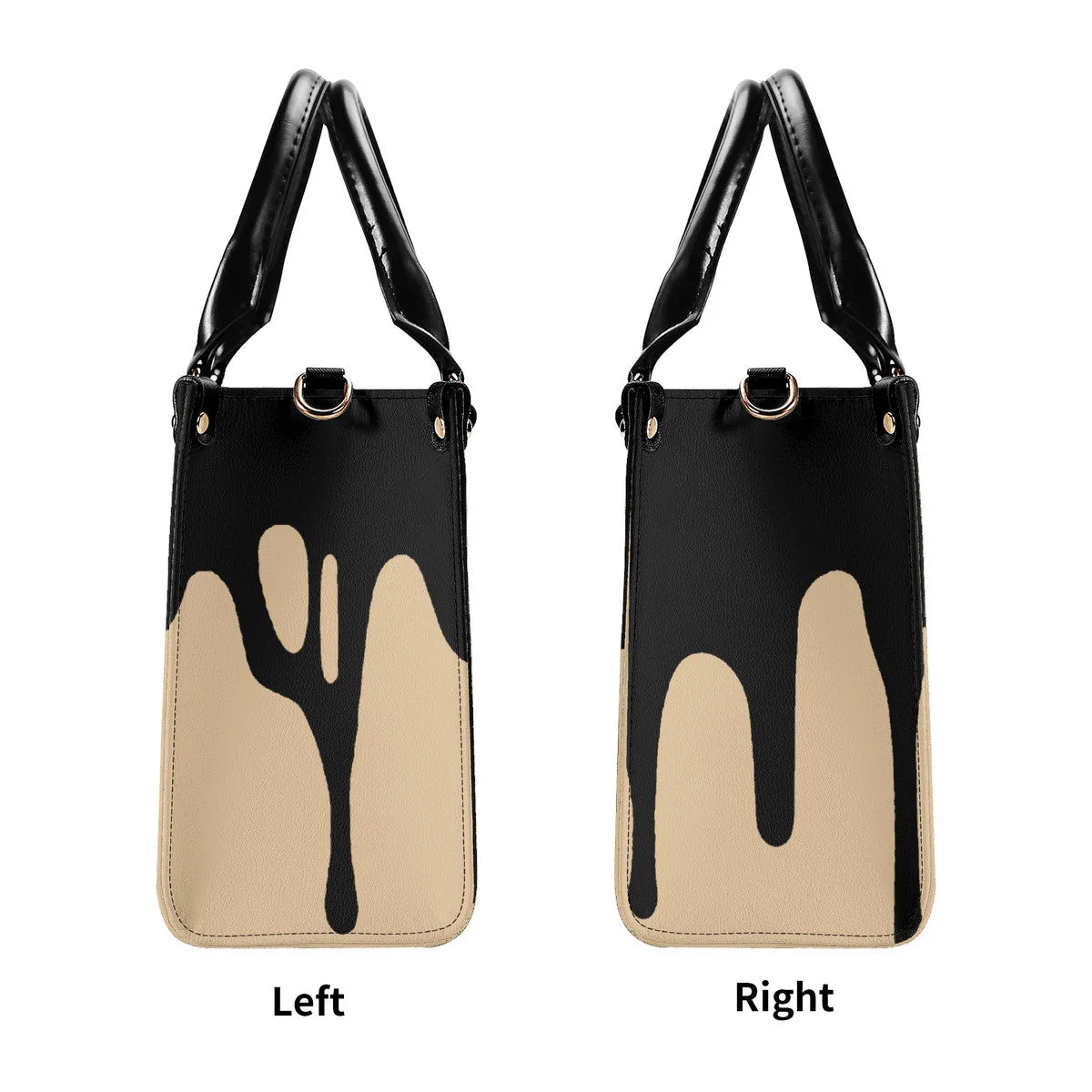 DRIP Black & Tan Multiple Sizes Upgraded Luxury Women PU Leather Handbag