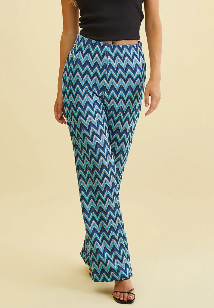 DSLeslie HW Ankle Pants - Dazzling Blue Print