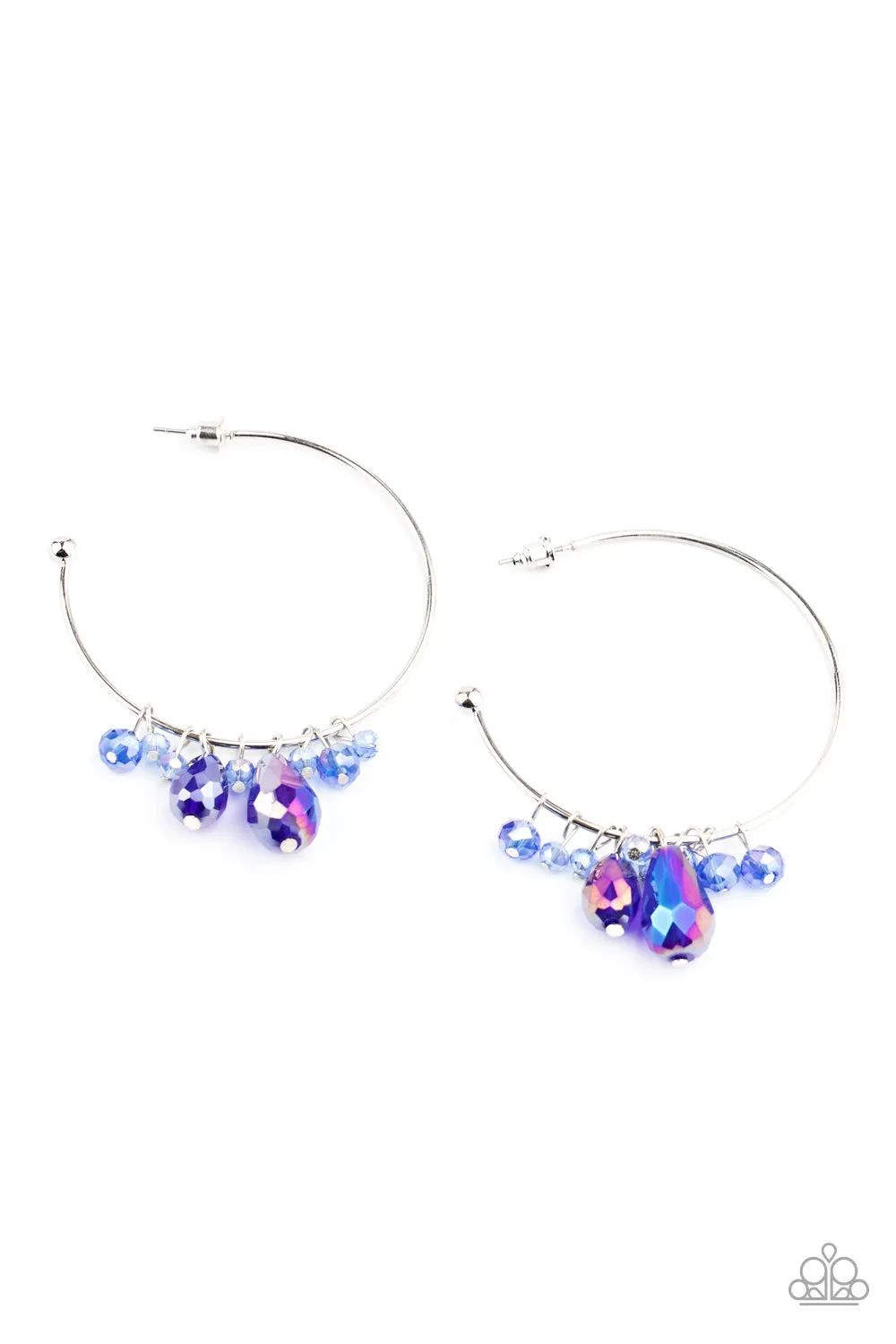 Earrings Dazzling Downpour- Blue VIP Special