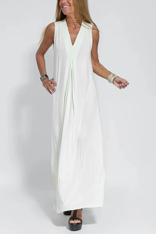 Elegant Is Eternal Knit Solid Color Sleeveless Slit Maxi Dress