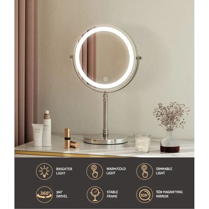 Embellir Makeup Mirror Led Light Cosmetic Round 360° Rotation 10x Magnifying