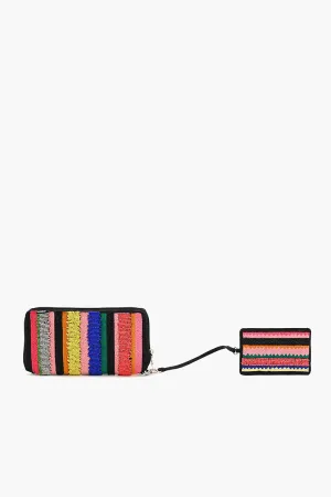 Embellished Wallet with Cardholder-Bright Stripes