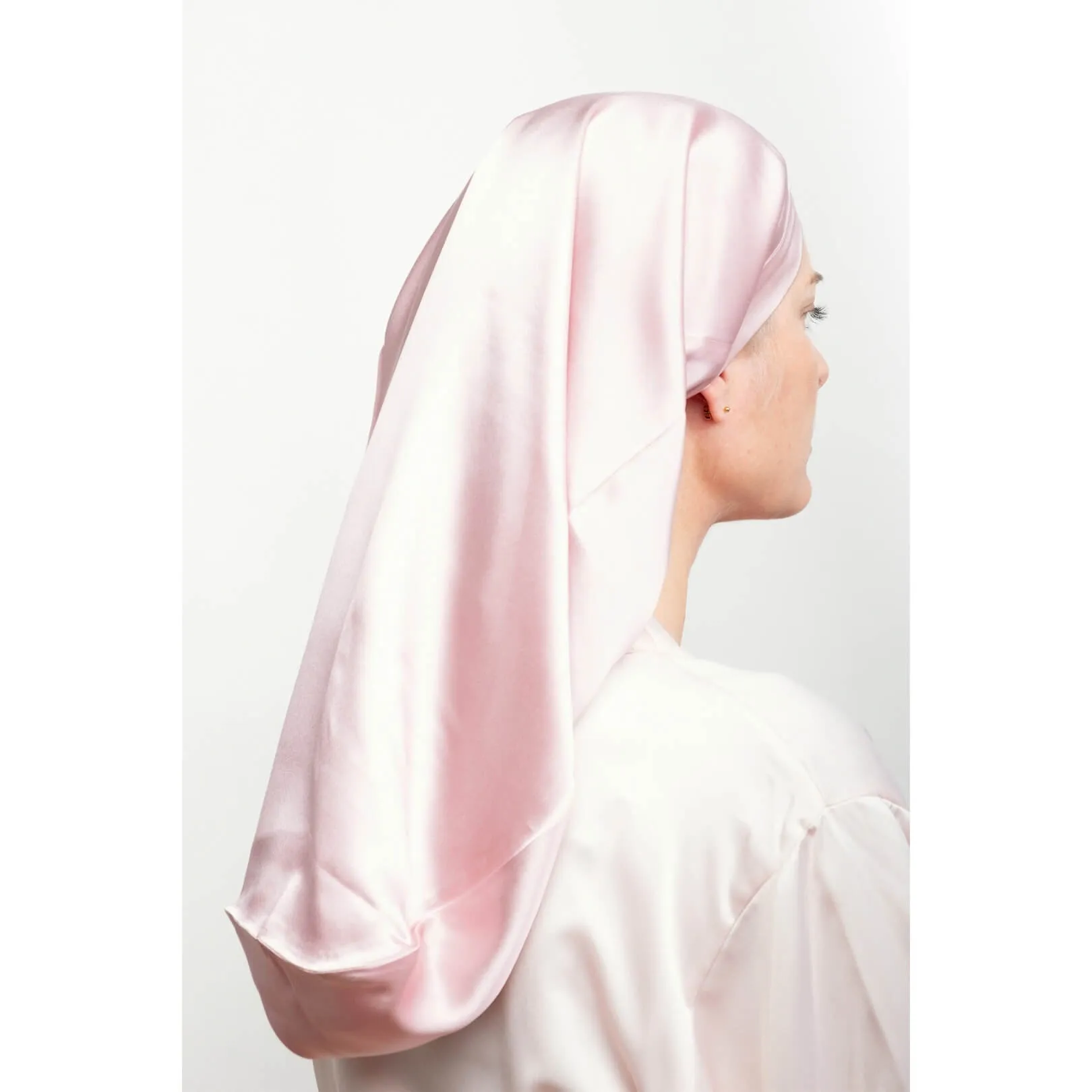 Extra Large Adjustable Silk Hair Bonnet Turban - Pink