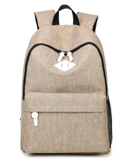 Fashion Canvas Backpack - Red,Dark Gray,Light Gray,Lake Blue,Gray,Orange,Light Coffee