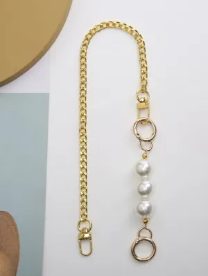 Faux Pearl Decor Chain Bag Strap